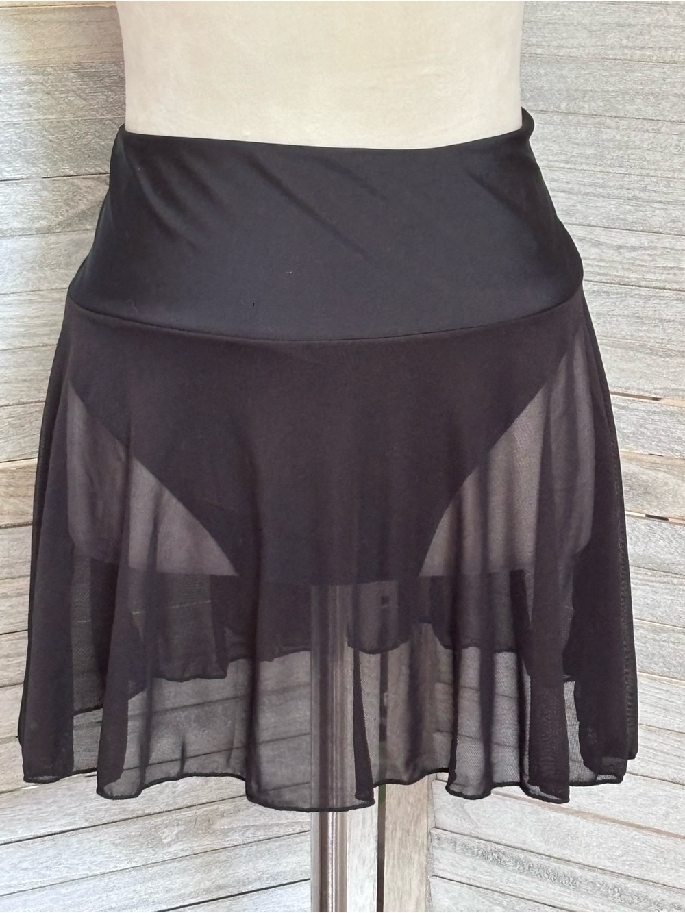 NWOT 2X Swim Skirt Plus Black Tummy Control High Waist Mesh Swim Suit Bottom